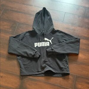 Puma Black Hoodie with White Logo Graphic